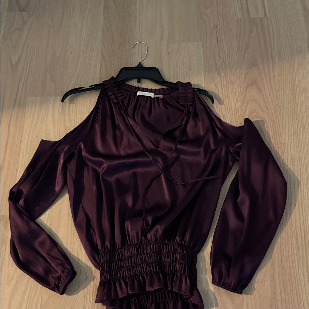 Ramy Brook Red Asymmetrical Cut Out Blouse